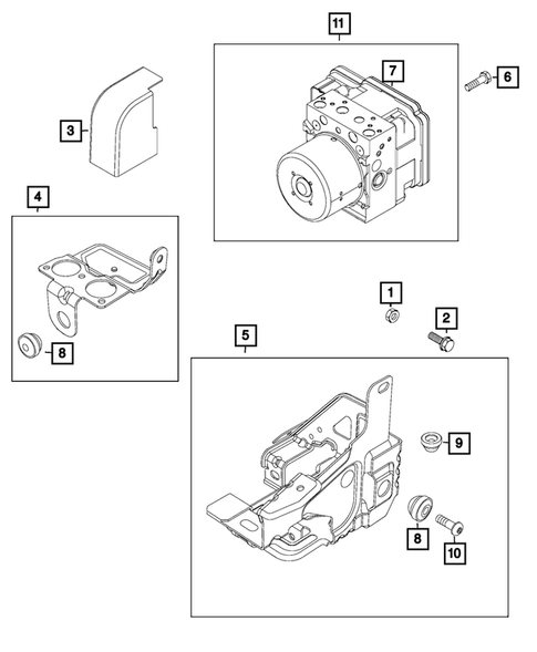 Hydraulic Control Unit, Brake Tubes and Hoses for 2019 Ram ProMaster City #1