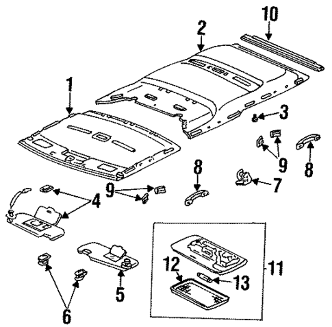 Interior Trim - Roof for 1998 Isuzu Oasis #0
