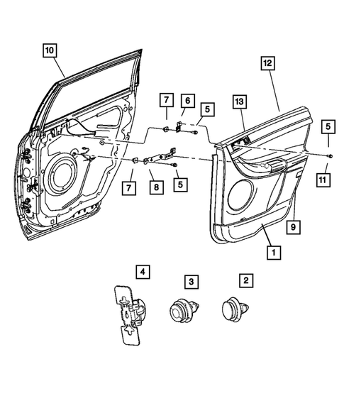 Door Trim Panels, Front and Rear for 2005 Chrysler Pacifica #1