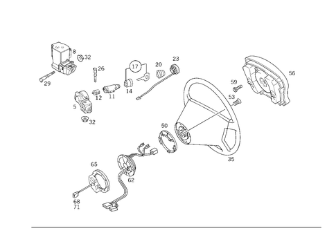 Steering Wheel and Steering Wheel Lock for 1999 Mercedes-Benz E430 #0