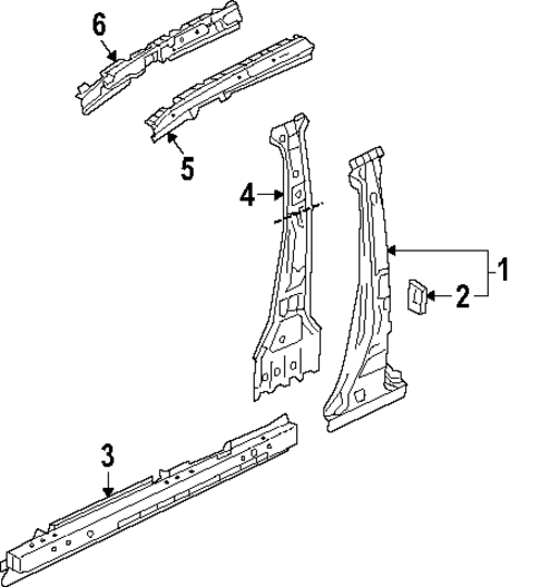 Center Pillar & Rocker for 2025 Mazda CX-90 #0