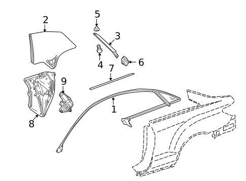 Glass & Hardware for 2014 Mercedes-Benz E350 #3