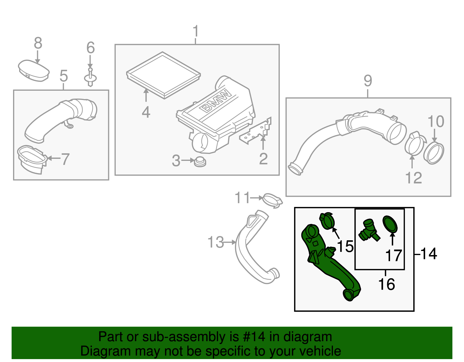 xxx  13717571348 - 2008-2012 BMW Inner Duct (13-71-7-571-348