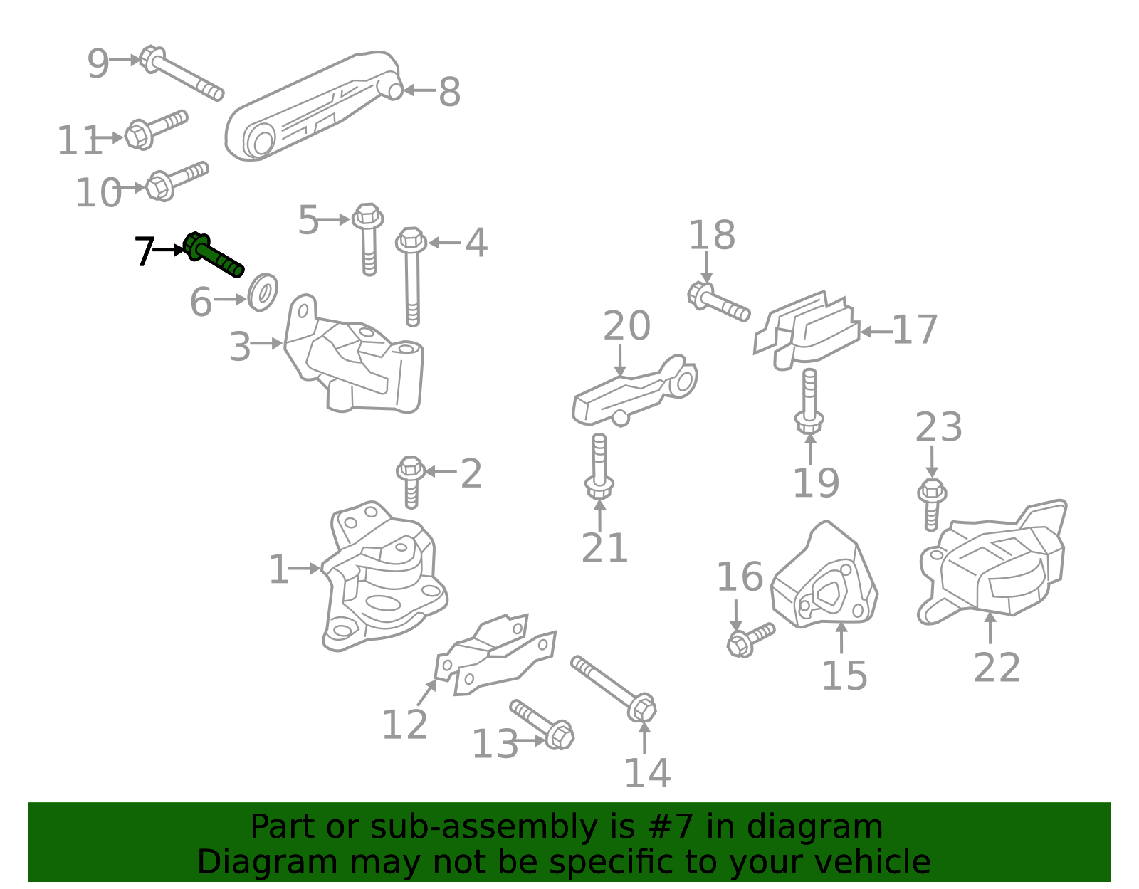 982761 - Engine Mount Bolt OEM Euro Parts