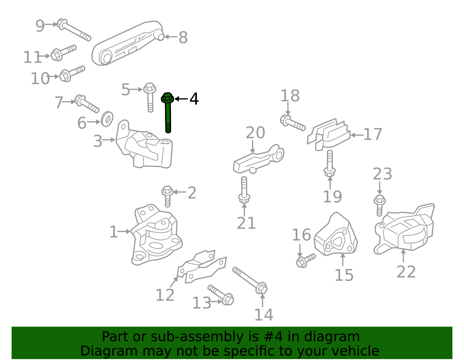 2016-2026 Volvo Front Insulator Mount Bolt - Passenger Side (RH ...