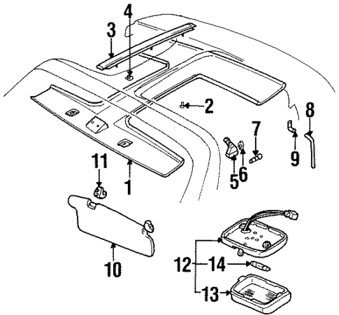 Interior Trim - Roof for 1998 Suzuki X-90 #0