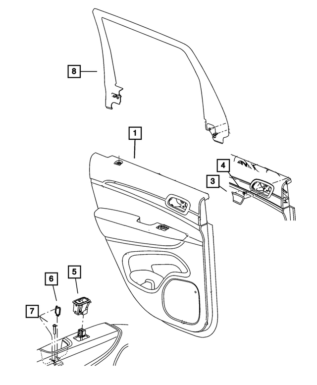 « 1GS971D3AG –  : Garnissage De Porte Arrière Panneau, Côté Gauche pour Mopar Image »