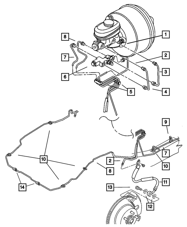 52008443AC - Service Brakes: Brake Tube, Left for Mopar Image