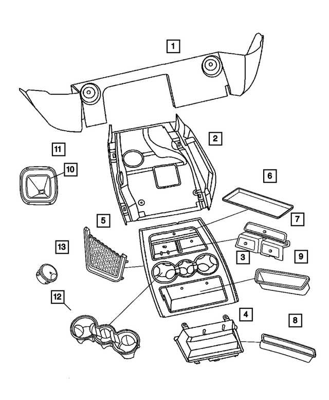 1CV831J8AA - Instrument Panel and Radios and Consoles: Storage Net for Mopar Image