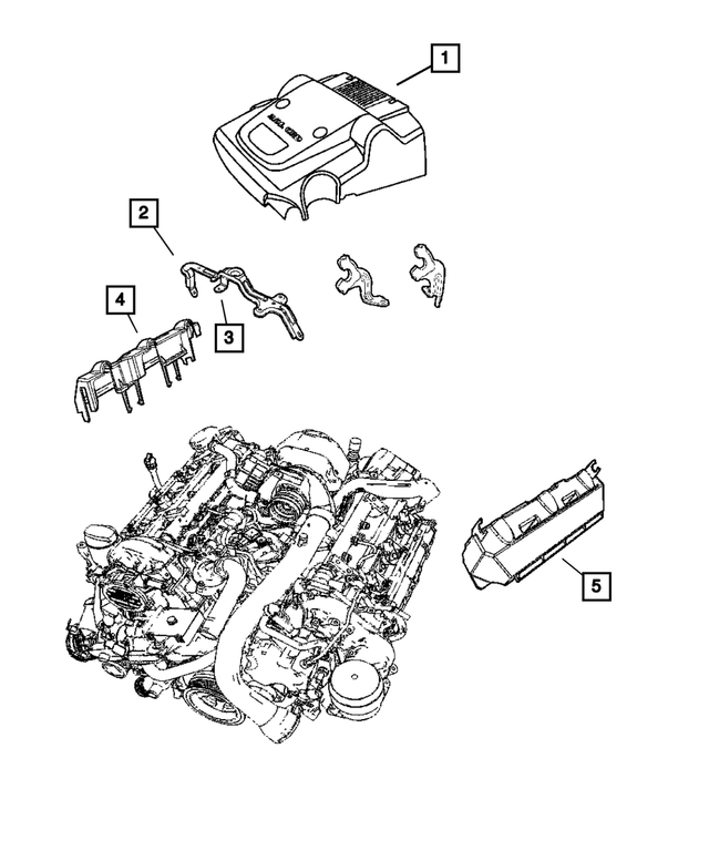 53013996AA - 3.0L Turbo Diesel; Engine: Engine Cover Bracket for Mopar Image