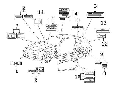 Labels for 2004 Chrysler Crossfire #0