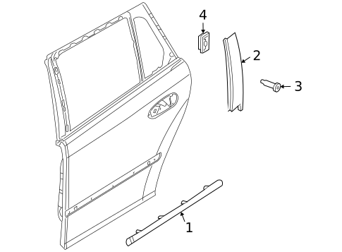 Exterior Trim - Rear Door for 2010 Saab 9-3X #0