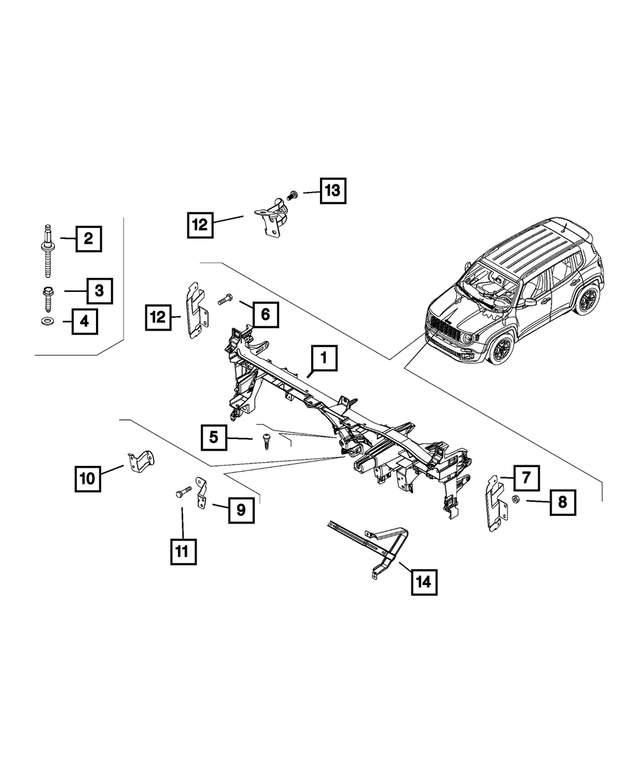68399614AA - : Instrument Panel Reinforcement for Mopar Image