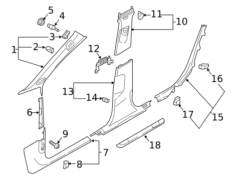 Interior Trim - Pillars for 2019 Audi A4 Quattro #0