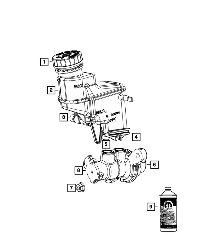 68048549AB - Brakes: Brake Master Cylinder Reservoir for Mopar Image