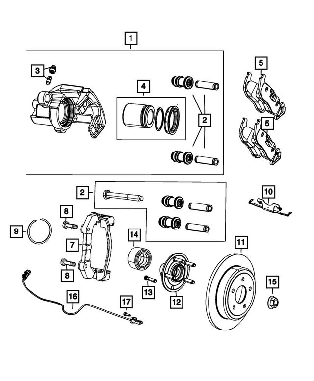 68526409AA - Brakes: Disc Brake Caliper Assembly, Left for Mopar Image