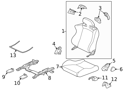 Driver Seat Components for 2014 Mitsubishi Lancer #0