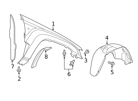 Fender & Components for 2007 Jeep Grand Cherokee #0