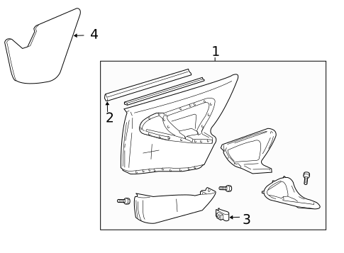 Interior Trim - Rear Door for 2001 Chevrolet Cavalier #0