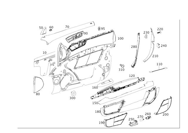 2167200148 - Front Doors: Molding for Mercedes-Benz: CL550, CL600, CL63 AMG, CL65 AMG Image image