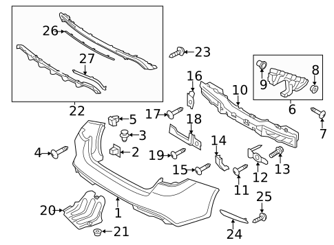 Bumper & Components - Rear for 2016 Kia Optima #0