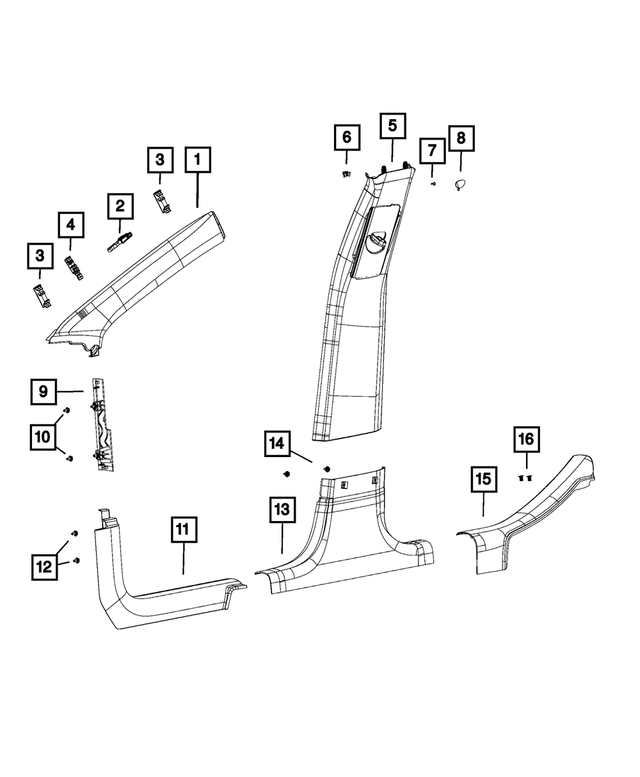 6FF58LC5AA - Interior Trim: B Pillar Molding, Right for Mopar Image image