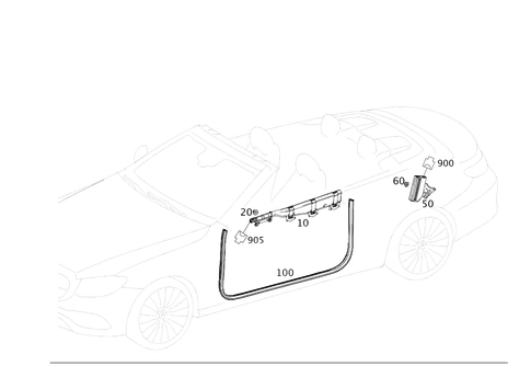 Head Protection Curtain, Door Edge Guard Sections for 2022 Mercedes-Benz E53 AMG #0