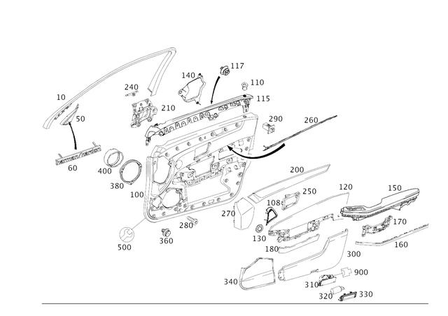 2127250271 - Driver Door: Trim for Mercedes-Benz: E250, E350, E400, E550, E63 AMG, E63 AMG S Image image