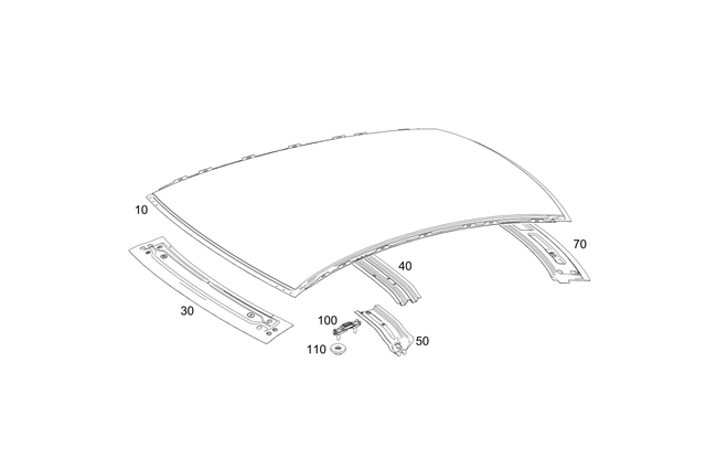 1186570000 - Roof: Paneling, Roof for Mercedes-Benz: CLA250, CLA35 AMG, CLA45 AMG, CLA45 AMG S Image image