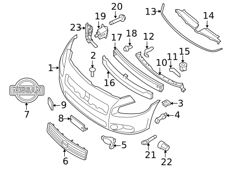 Bumper & Components - Front for 2012 Nissan Maxima #0