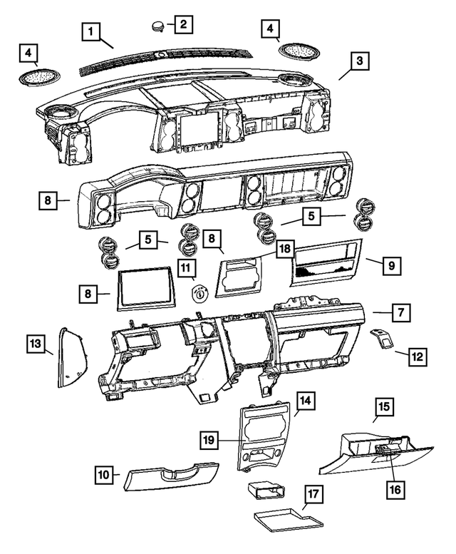 « 1DE111DVAB –  : Panneau D`instruments Encadrement pour Mopar Image »