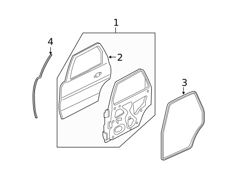 Door & Components for 2010 Mercury Mariner #1