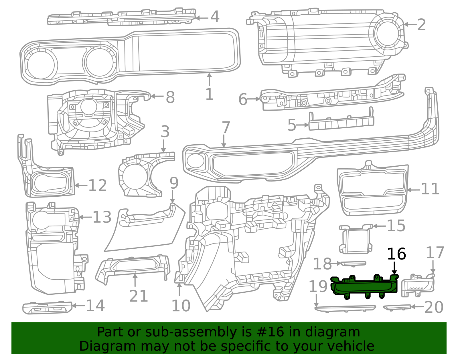 2024-2025 Jeep Bin 7FT67TX7AA | Mopar Parts Canada
