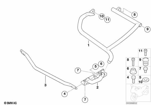 11117668333 - : Engine Safety Bar, Left Bottom for BMW-Motorrad Image