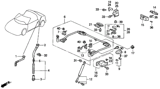Roof Holder for 1995 Honda Civic del Sol #0