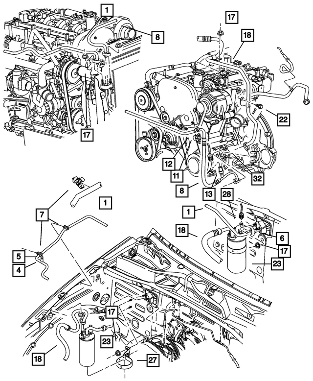 56021384 - Air Conditioning &amp; Heater: Clip, Liquid Line Attaching for Mopar Image