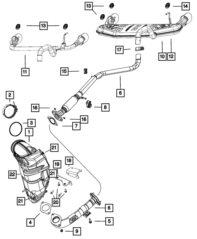 68271491AA - Exhaust: Exhaust Pipe And Converter for Mopar Image