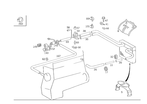 Heating Water Connection for 1989 Mercedes-Benz 300TE #4
