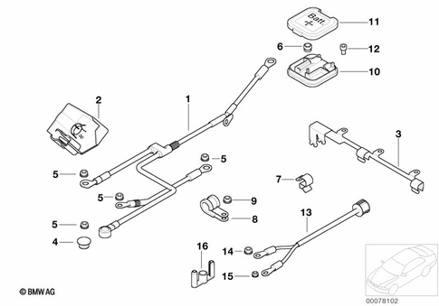 Battery Cable for 2002 BMW BMW ALPINA V8 #0
