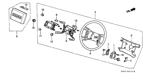 Steering Wheel ('87-'88) (STD,L) for 1987 Acura Legend #0