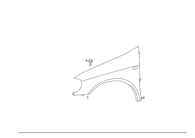 1638801306 - Attachment Parts: Fender, Front for Mercedes-Benz: ML320, ML430, ML55 AMG Image image