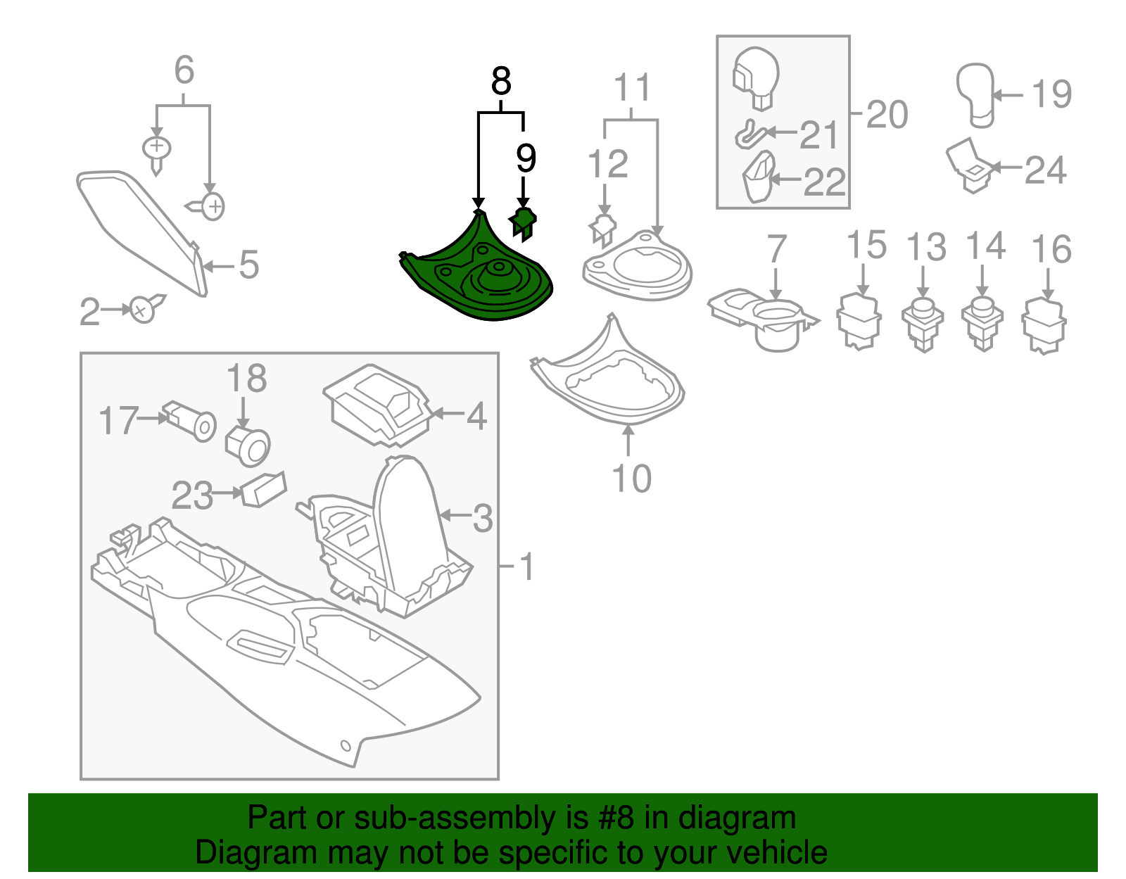 2015-2020 Nissan 370Z Nismo Gear Shift Control Console Boot