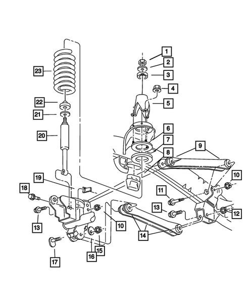 Front Suspension, Strut and Cradle for 2011 Ram 3500 #1