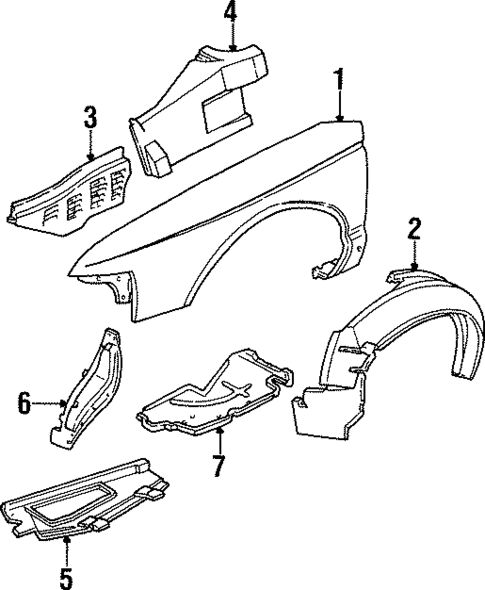 Fender & Components for 1992 Oldsmobile Cutlass Supreme #0