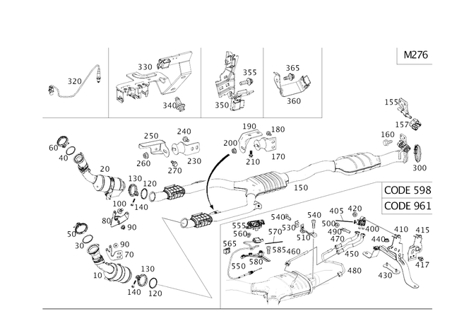 2055400094 - Exhaust System: Electrical Wiring Harness for Mercedes-Benz: C350e, C400, C43 AMG, C450 AMG, E400, E450, E53 AMG, GLC300, GLC43 AMG, GLC63 AMG Image image