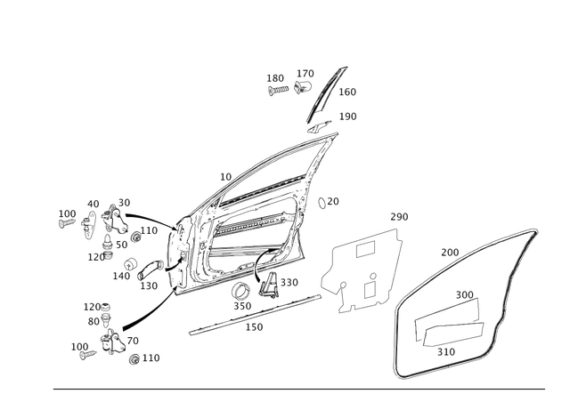 212720870064 - : Driver's Door for Mercedes-Benz Image