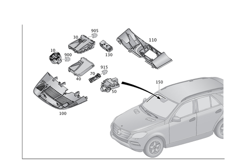 Sensors, Camera and Switches Behind Windshield for 2018 Mercedes-Benz GLE550e #0