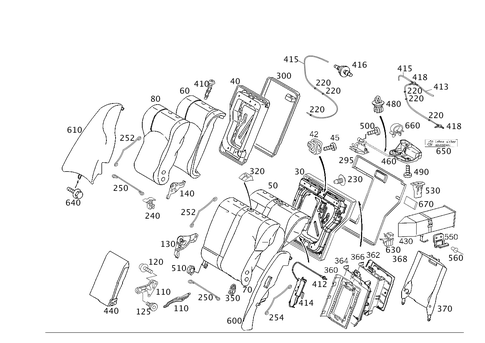 Rear Folding Backrest for 2006 Mercedes-Benz C230 #0