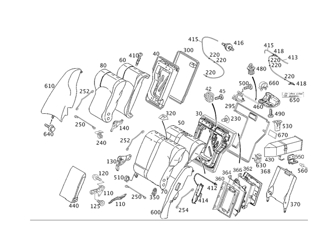 2039840429 - Rear Seat Bench: Screw for Mercedes-Benz: C230, C280, C32 AMG, C350, C55 AMG, CLK63 AMG Image image