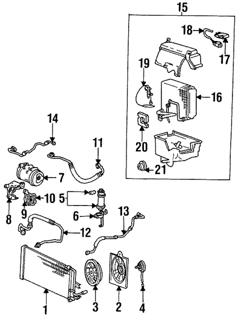 Condenser, Compressor & Lines for 1992 Hyundai Elantra #0